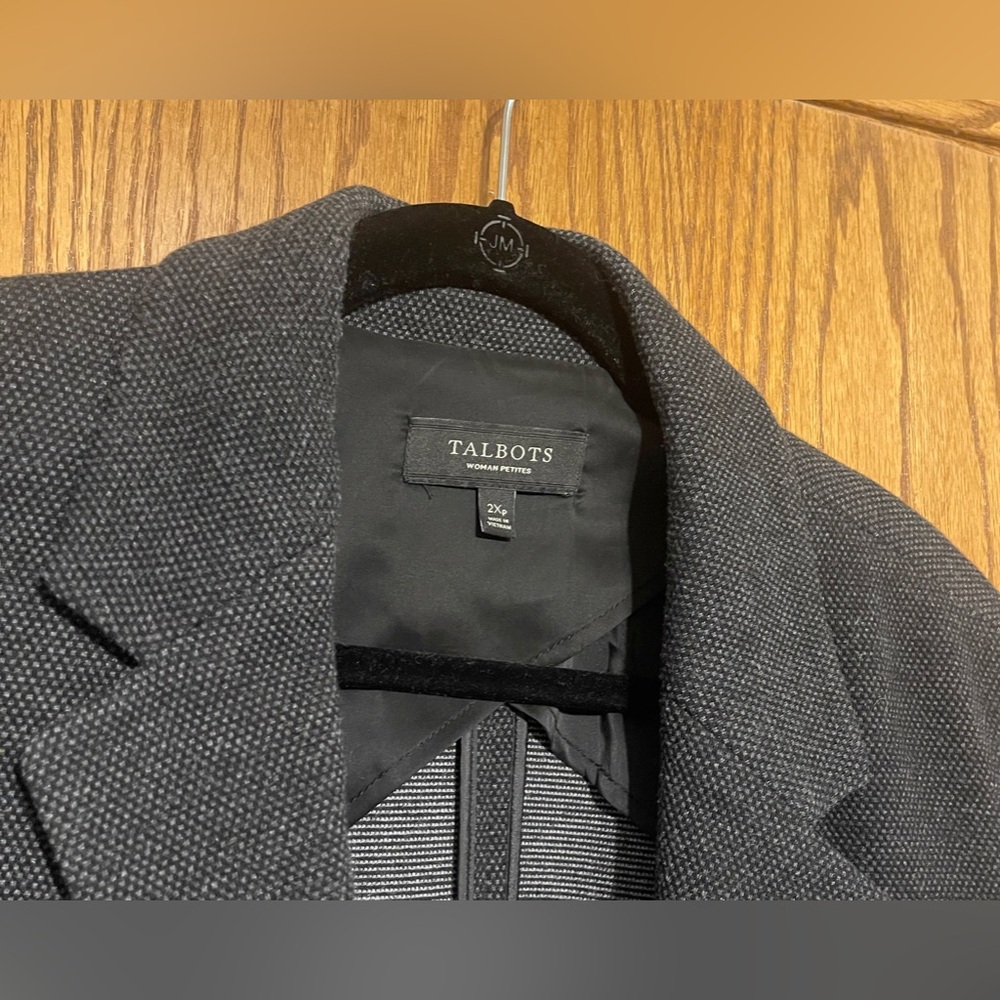 Black and gray Talbots 2XL petite blazer stretch fabric